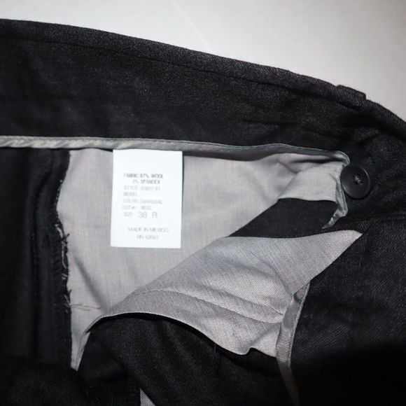 Men's Store Bloomingdale's Sz 38R Gray Wool Stretch Flannel 5-Pocket Pants $178 - Picture 5 of 8